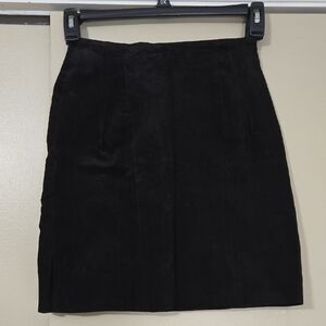 Foxrun Black Suede Leather Skirt Size 9